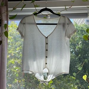 Cream/white American Eagle Tie T-shirt